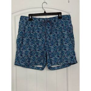 Men's Nautica Teal Green Print Swim Trunks Large